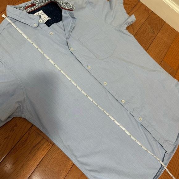 Denim & Flower Ricky Singh Short Sleeve Button Down Shirt Blue Size Large - Picture 8 of 8